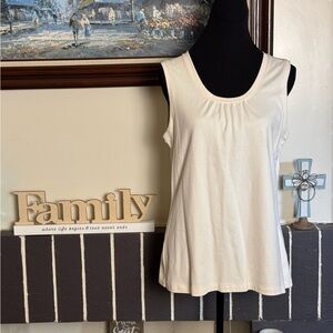 LL Bean Women's Cream Sleeveless Top